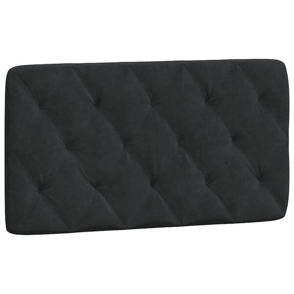 vidaXL Coussin de t&ecirc;te de lit noir 100 cm velours