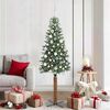 vidaXL Sapin de No&euml;l mince Vert 180 cm PVC et bois de pin massif
