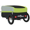 vidaXL Remorque de v&eacute;lo noir et vert 30 kg fer