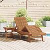 vidaXL Chaise longue avec coussin 2 pcs Marron Bois de teck massif
