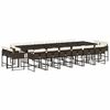 vidaXL Ensemble &agrave; manger de jardin et coussins 17 pcs marron rotin