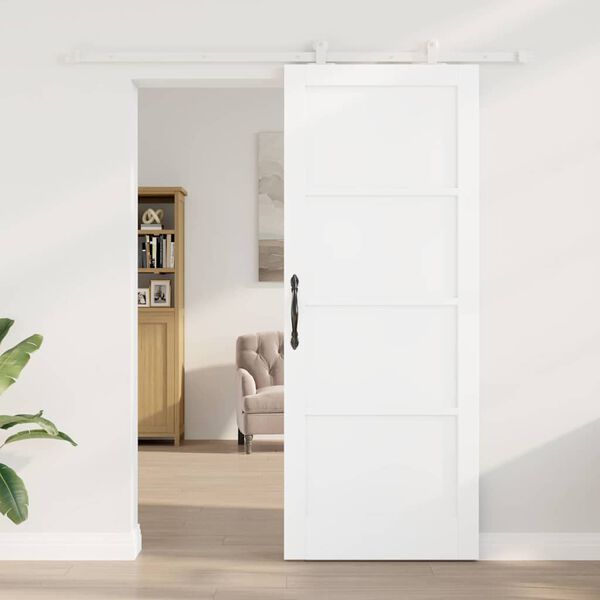 vidaXL Porte coulissante ORKDAL Blanc 83 x 211 cm Pin massif