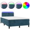 vidaXL Sommier &agrave; lattes de lit avec matelas LED Bleu fonc&eacute; 120x200 cm