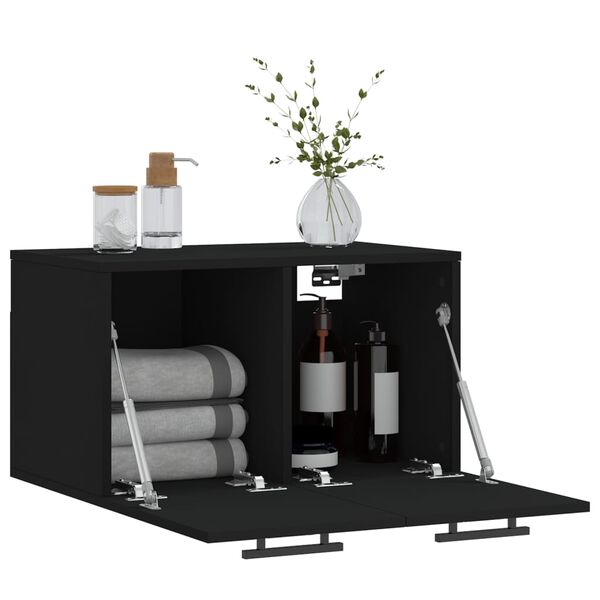 vidaXL Armoire murale Noir 60x36,5x35 cm Bois d'ing&eacute;nierie