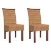 vidaXL Chaises &agrave; manger lot de 2 marron rotin naturel