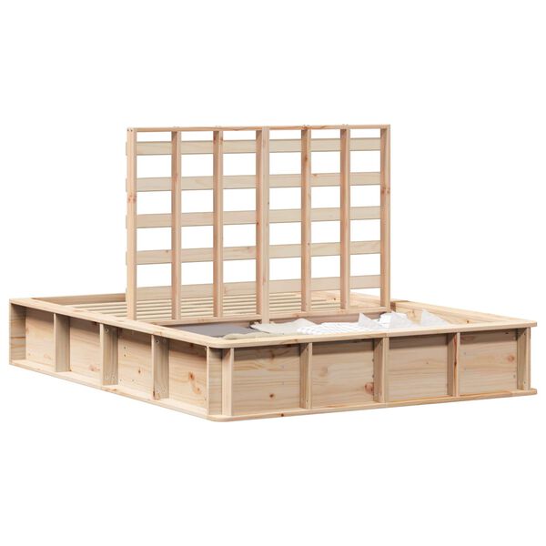 vidaXL Cadre de lit Marron 140 x 190 cm Bois de pin massif