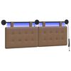 vidaXL T&ecirc;te de lit suspendue Avec lumi&egrave;re LED Cappuccino Simili cuir