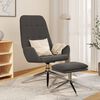 vidaXL Chaise de relaxation et repose-pied Gris fonc&eacute; Tissu microfibre