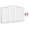 vidaXL Paniers &agrave; gabions arqu&eacute;s 7 pcs 200x50x120/140 cm Fer galvanis&eacute;