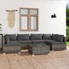 vidaXL Salon de jardin 7 pcs avec coussins R&eacute;sine tress&eacute;e Gris