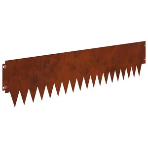 vidaXL Bordure de Pelouse 10 pc 103 x 25 cm Acier Rouill&eacute;