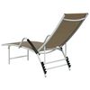 vidaXL Chaise longue Textil&egrave;ne et aluminium Taupe