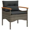 vidaXL Salon de jardin 4 pcs avec coussins gris r&eacute;sine tress&eacute;e