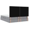 vidaXL Lit avec rangement et LED Gris clair 160 x 200 cm Polyester