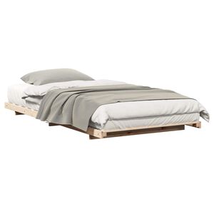 vidaXL Cadre de lit sur&eacute;lev&eacute; Marron 80 x 210 cm Bois massif en pin