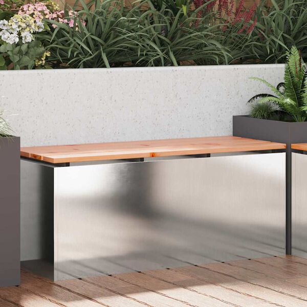 vidaXL Banc de jardin Argent 100 x 40 x 43 cm Acier inoxydable
