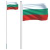 vidaXL Drapeau de la Bulgarie et m&acirc;t 6,23 m Aluminium