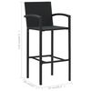 vidaXL Ensemble de bar d'ext&eacute;rieur 5 pcs accoudoir R&eacute;sine tress&eacute;e Noir