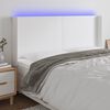 vidaXL T&ecirc;te de lit &agrave; LED Blanc 203x16x118/128 cm Similicuir