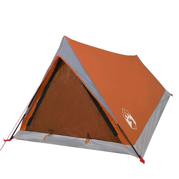 vidaXL Tente de camping 2 personnes gris et orange imperméable