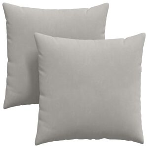 vidaXL Coussins de canap&eacute; 2 pcs Gris clair 60 x 60 cm tissu