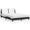 vidaXL Lit avec matelas Zadar noir et blanc 140x200 cm similicuir
