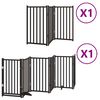 vidaXL Barri&egrave;re pour chien porte pliable 9 panneaux noir bois peuplier