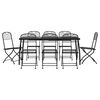 vidaXL Ensemble &agrave; manger de jardin 9 pcs anthracite m&eacute;tal maille