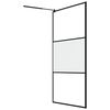 vidaXL Paroi de douche 115x195 cm Verre ESG demi-d&eacute;poli Noir
