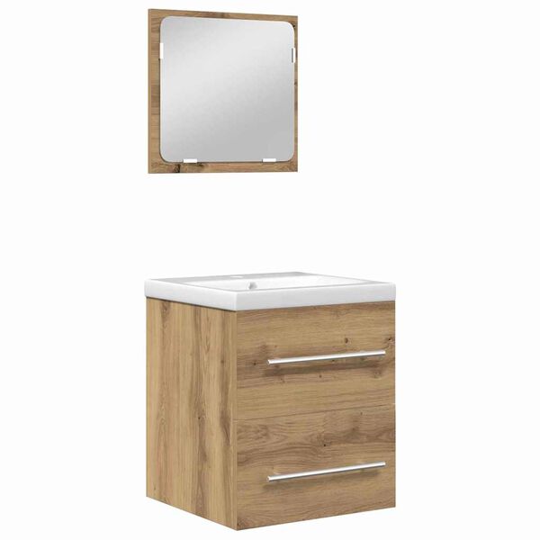 vidaXL Ensemble de mobilier de salle de bain 2 pcs Ch&ecirc;ne noir