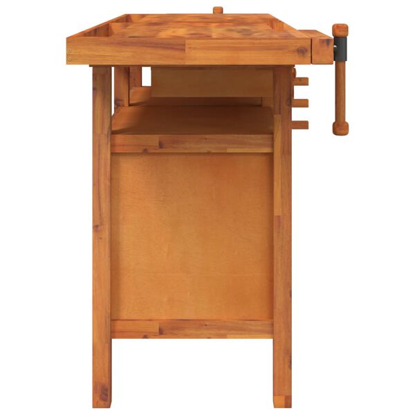 vidaXL Établi avec tiroirs et étaux 162x62x83 cm Bois massif d'acacia