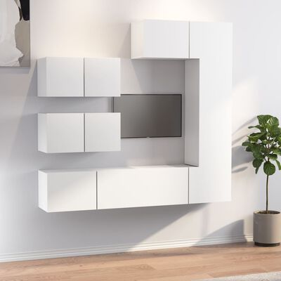 vidaXL Ensemble de meubles TV 6 pcs Blanc Bois d'ingénierie