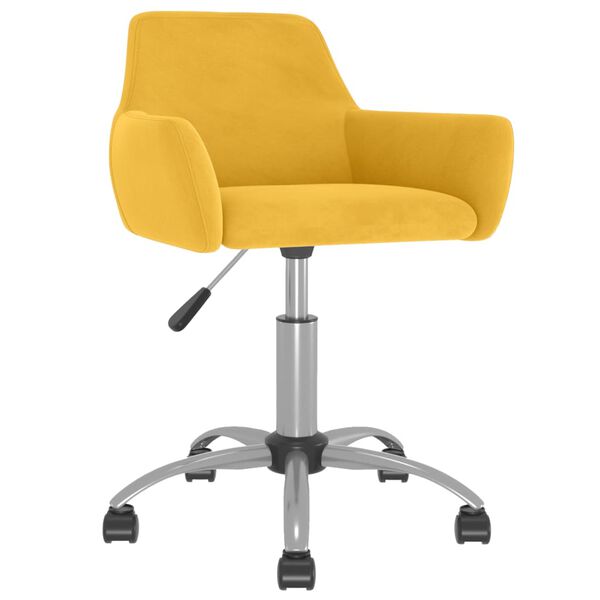 vidaXL Chaises pivotantes &agrave; manger lot de 6 Jaune Velours