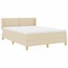 vidaXL Lit &agrave; Ressorts avec matelas Cr&egrave;me 160 x 200 cm tissu