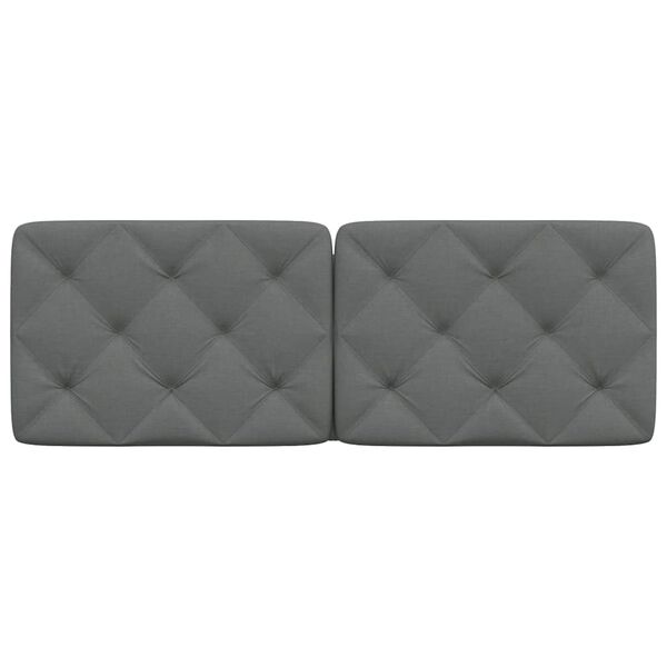 vidaXL Coussin de t&ecirc;te de lit gris fonc&eacute; 140 cm tissu