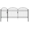 vidaXL Portail de cl&ocirc;ture de jardin avec sommet en arc Gris