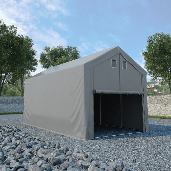 vidaXL Couverture de tente de rangement PVC 3x6 m Gris