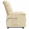 vidaXL Fauteuil de massage Crème Tissu