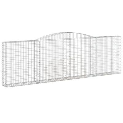 vidaXL Paniers à gabions arqués 3 pcs 400x30x120/140 cm Fer galvanisé