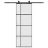 vidaXL Porte coulissante kit de quincaillerie noir 76x205 cm verre ESG