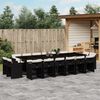vidaXL Ensemble &agrave; manger de jardin 17 pcs coussins noir r&eacute;sine tress&eacute;e