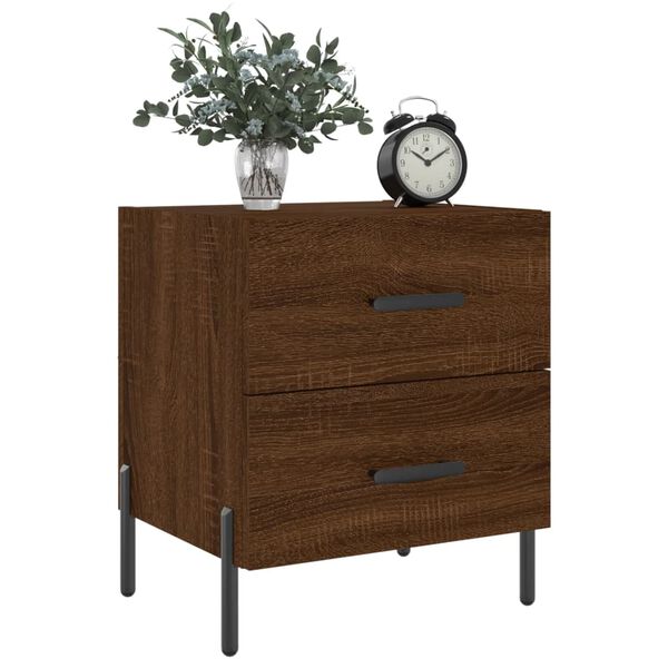 vidaXL Tables de chevet 2 pcs ch&ecirc;ne marron 40x35x47,5 cm