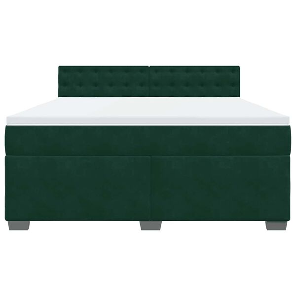 vidaXL Sommier &agrave; lattes de lit et matelas Vert fonc&eacute; 180x200cm Velours
