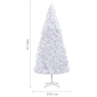 vidaXL Arbre de Noël artificiel pré-éclairé et boules 500 cm blanc