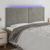 vidaXL T&ecirc;te de lit &agrave; LED Gris clair 180x5x118/128 cm Velours