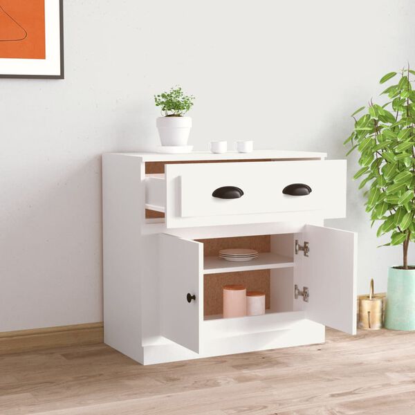 vidaXL Buffet blanc 70x35,5x67,5 cm bois d'ingénierie