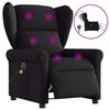 vidaXL Fauteuil de massage inclinable &eacute;lectrique Noir Tissu