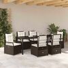 vidaXL Ensemble de salle &agrave; manger pour jardin 7 pcs Marron polyrotin
