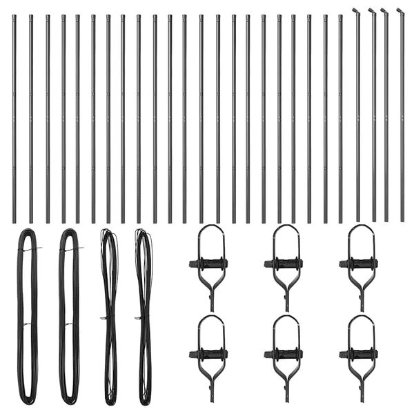 vidaXL Poteau de cl&ocirc;ture. 26 pcs Gris 3,2 x 3,2 x 170 cm