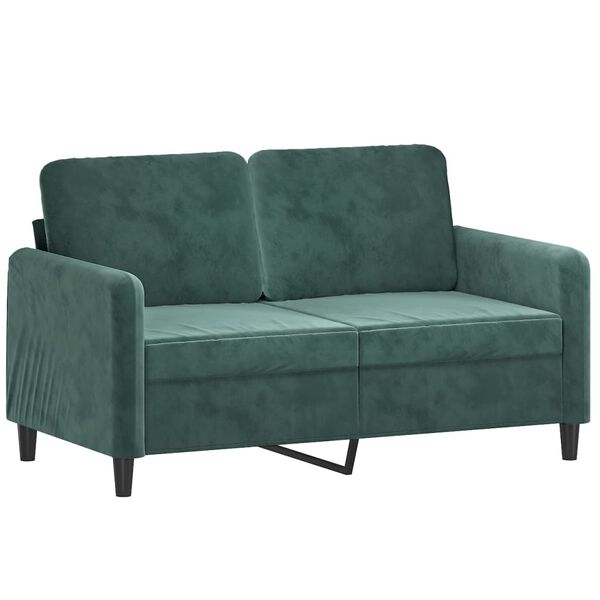 vidaXL Canap&eacute; &agrave; 2 places Vert fonc&eacute; 120 cm Velours